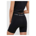 Športové krátke nohavice The North Face dámske, čierna farba, jednofarebné, stredne vysoký pás, 