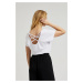 Women's T-shirt with back neckline MOODO - white