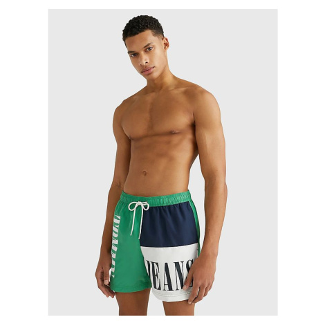 Plavky pre mužov Tommy Hilfiger Underwear - zelená, tmavomodrá, biela