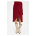 Trendyol Claret Red Double Breasted Skirt