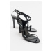 LuviShoes MOLDE Black Patent Leather Women's Thin Heeled Shoes