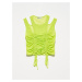 Dilvin 20216 Gathered Tulle Top-lime