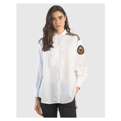 Košeľa La Martina Woman Cotton Popeline Shirt Biela