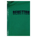 Detská bavlnená mikina United Colors of Benetton zelená farba, s potlačou