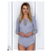 Women's light grey lace-up bodysuits