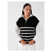 LC Waikiki LCW Vision Women's High Neck Striped Oversize Knitwear Sweater