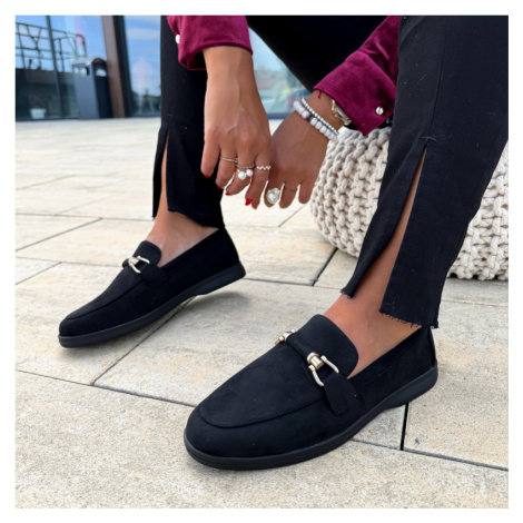 Čierne semišové mokasíny iMóda
