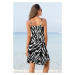 BEACH TIME Plážové šaty  čierna / biela