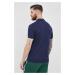 Bavlnené polo tričko Lacoste tmavomodrá farba, jednofarebné