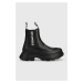 Členkové topánky Karl Lagerfeld LUNA dámske, čierna farba, na platforme
