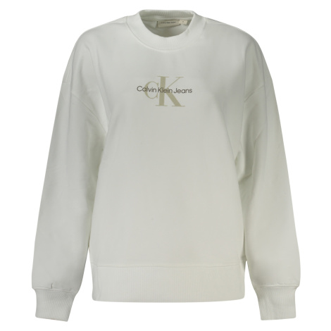 Biela mikina Calvin Klein bez kapucne