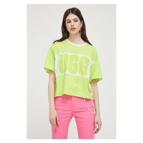 Bavlnené tričko UGG zelená farba