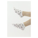 Dámske členkové ponožky CSD240-036 biele s čiernymi srdiečkami - Moraj