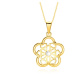 Zlatý náhrdelník 585 - vypletaný kvet, číry zirkón