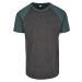 Raglan Contrast Tee charcoal green/bottlegreen