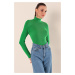 Bigdart 15825 Rolákový pletený sveter - zelený