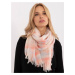 Light beige and peach scarf with fringe