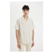 DEFACTO Regular Fit Open Collar Short Sleeve Shirt