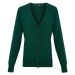 Premier Workwear Dámsky sveter so zapínaním - Fľaškovo zelená