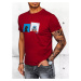 Men's T-shirt burgundy with Dstreet print