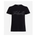 Tričko Karl Lagerfeld Rhinestone Logo T-Shirt Black