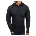 Čierna pánska košeľa s dlhými rukávmi BOLF 5791