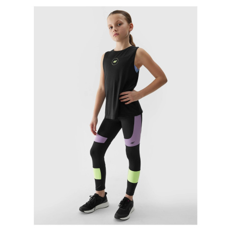 Girls' Sports Quick-Drying Leggings 4F - Black