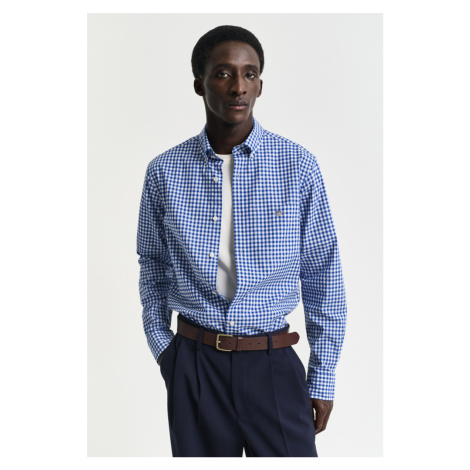 KOŠEĽA GANT REG CLASSIC POPLIN GINGHAM SHIRT COLLEGE BLUE