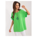 Light green oversize blouse with necklace