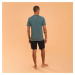 Pánske bezšvové tričko s krátkym rukávom na dynamickú jogu kaki