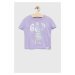 Detské bavlnené tričko GAP x Disney fialová farba