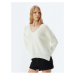 Koton V Neck Basic Long Knitted Sweater