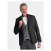 Ombre Stylish men's jacquard jacket with delicate stripes - graphite