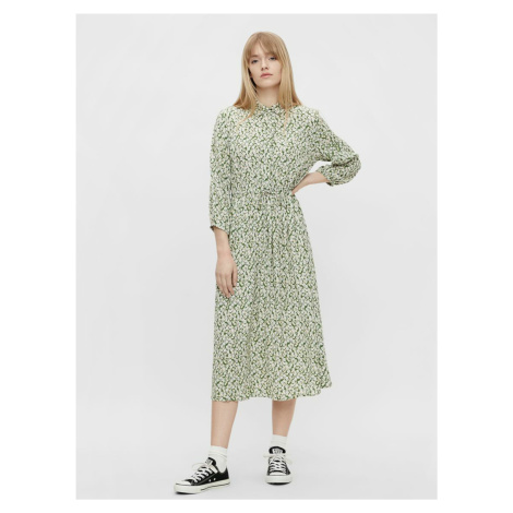 Green Floral Shirt Maxi Dress Pieces Lua - Women