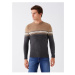 LC Waikiki Crew Neck Long Sleeve Patterned Men's Knitwear Sweater