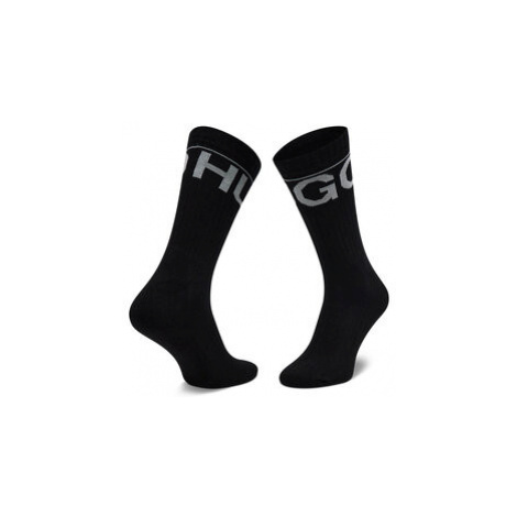 Hugo Súprava 2 párov vysokých pánskych ponožiek 2p Qs Rib Iconic Cc 50459409 Čierna Hugo Boss