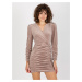 Dark beige velour mini cocktail dress RUE PARIS