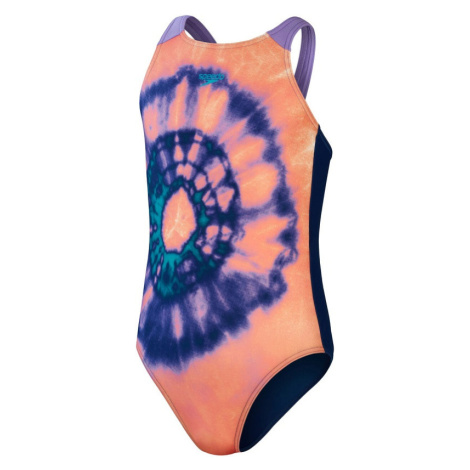 Speedo printed pulseback girl soft coral/ammonite/aquarium/lilac