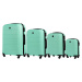 Mintová sada 4 škrupinových kufrov GAN01, Luggage 4 sets (L, M, S, XS) Wings, Light Green