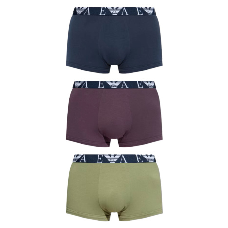 Emporio Armani EA7  3 PACK TRUNK 111357 4F715  Boxerky Modrá