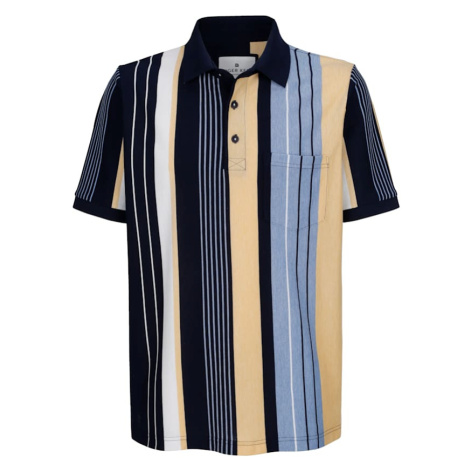 Tričko s celoplošným prúžkovaným vzorom z farbených vlákien Roger Kent Námornícka/Žltá