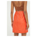 Kožená sukňa BOSS oranžová farba, mini, áčkový strih