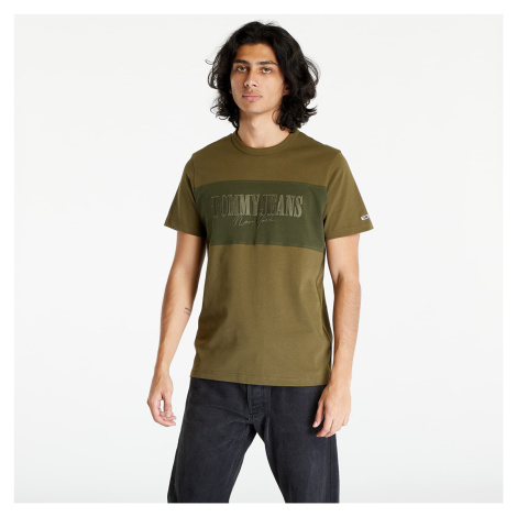 Tričko Tommy Jeans Tjm Reg Linear Block Green Tommy Hilfiger