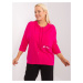 Fuchsia casual plus size blouse with lettering