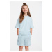 GRIMELANGE Bush Girl's Crew Neck Blue Tracksuit Set