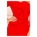 Elegantné červené dámske šaty s volánikom a dekoltom 327-2