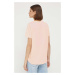 Bavlnené tričko Roxy ružová farba