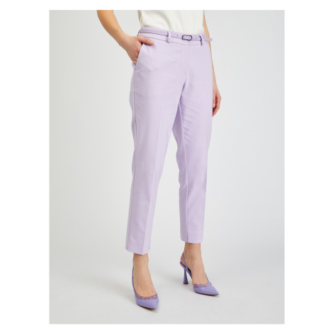 Orsay Light Purple Womens Shortened Pants with Strap - Women