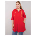 Women's red plus size sweatshirt with zip closure