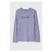 Detské tričko s dlhým rukávom United Colors of Benetton fialová farba